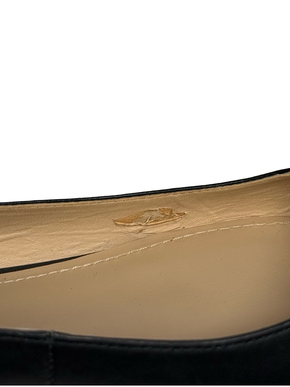 Coach Viviana Beadchain Women 6.5 Black Leather Pointed Toe Skimmer Ballet Flats - Picture 14 of 14